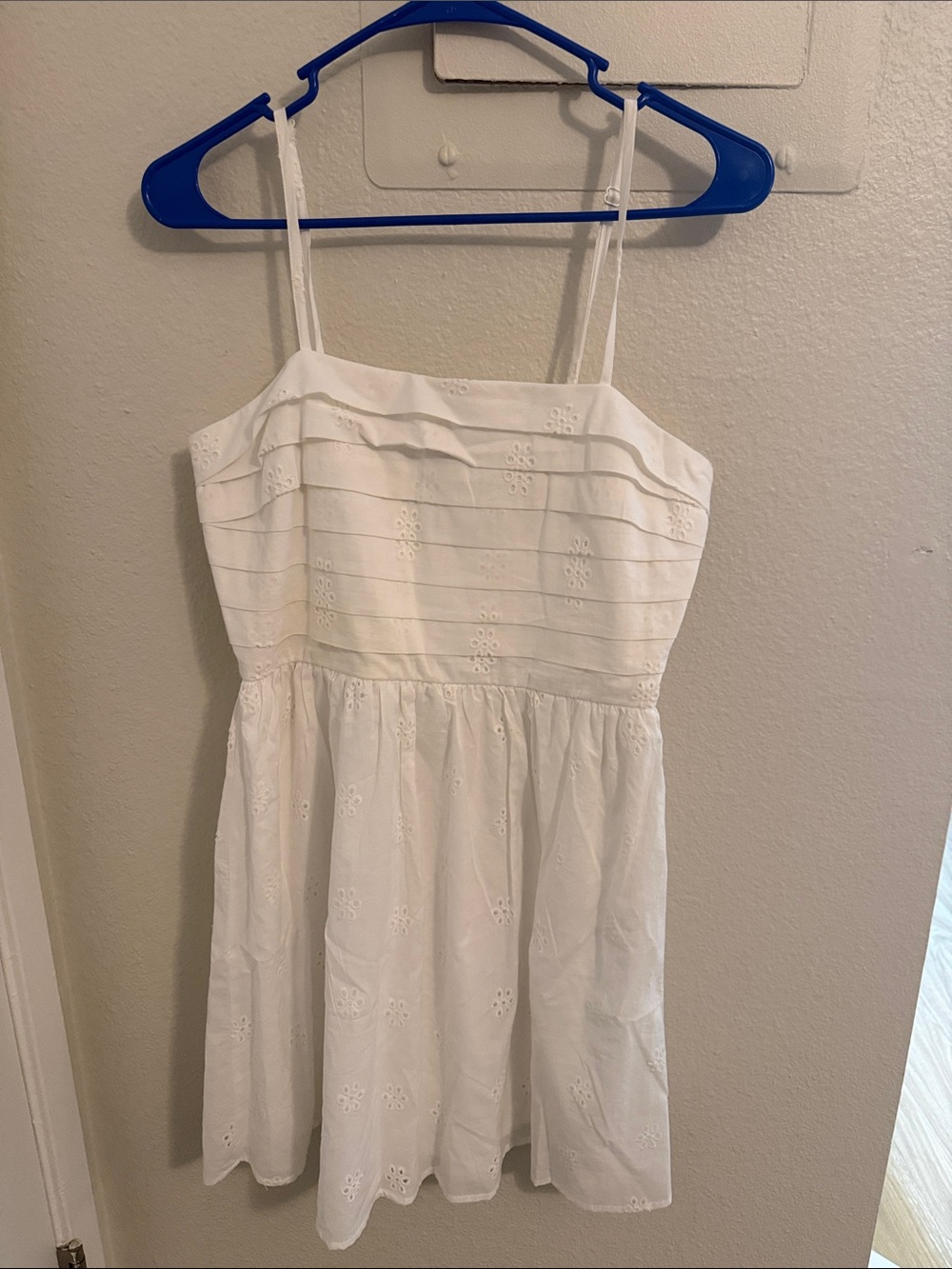 Lily Rose White Eyelet Spaghetti-Strap Sundress